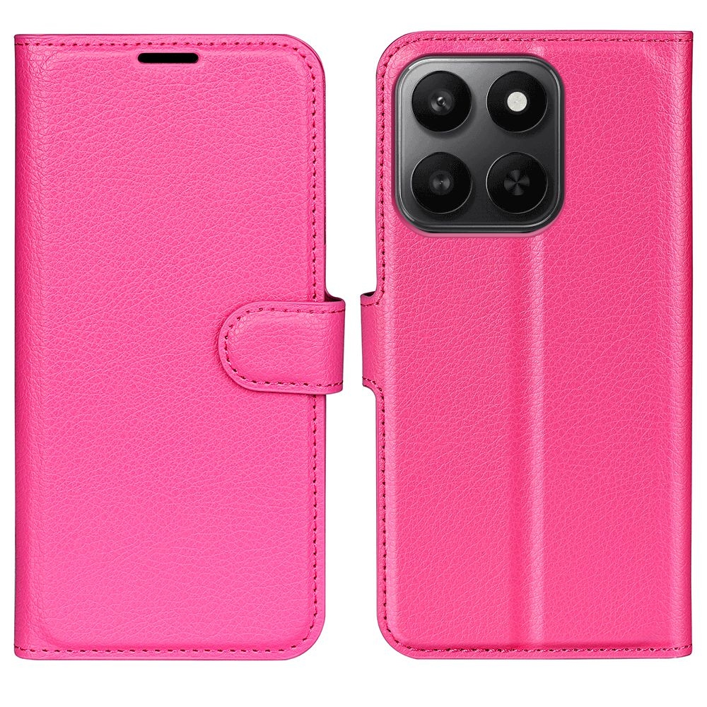 Litchi knížkové pouzdro na Honor 400 Smart 5G/4G/Honor X7d - rose
