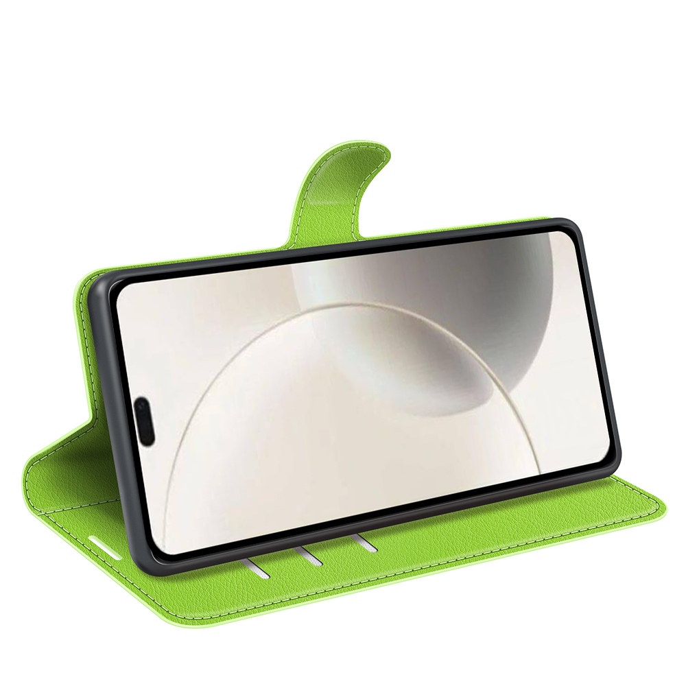 Litchi knížkové pouzdro na Honor 400 Smart 5G/4G/Honor X7d - zelené