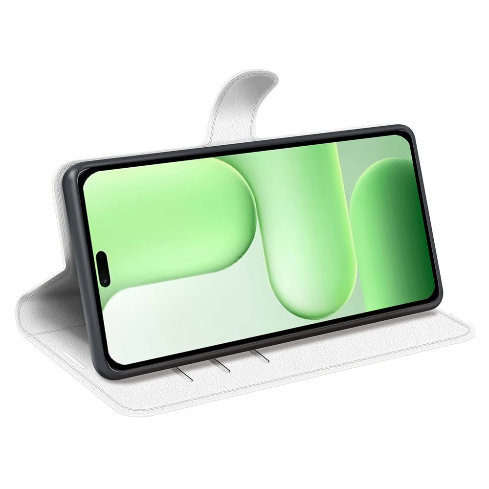 Litchi knížkové pouzdro na Honor 600 Lite 5G - bílé
