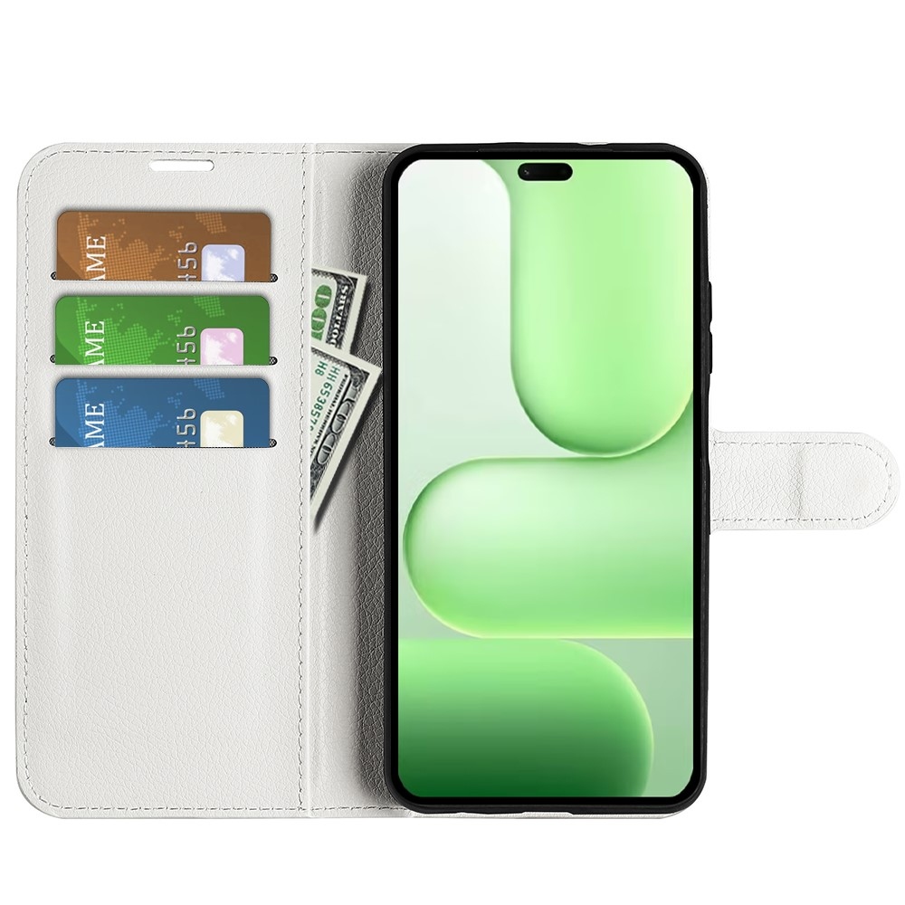 Litchi knížkové pouzdro na Honor 600 Lite 5G - bílé
