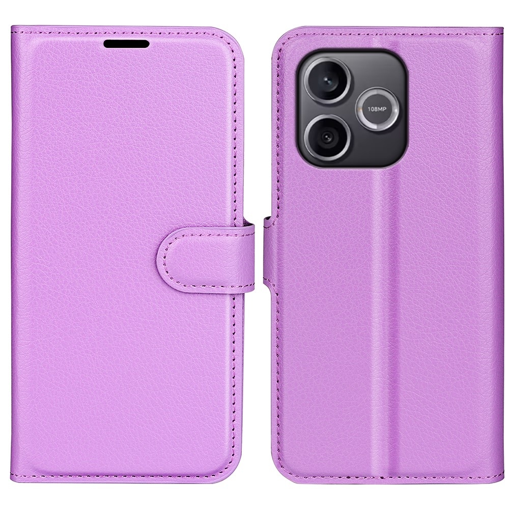Litchi knížkové pouzdro na Honor 600 Lite 5G - fialové