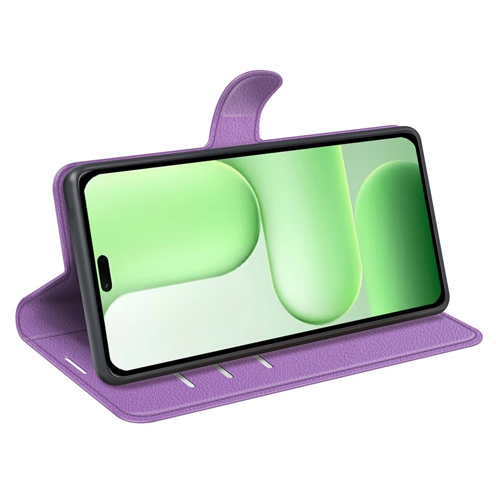 Litchi knížkové pouzdro na Honor 600 Lite 5G - fialové