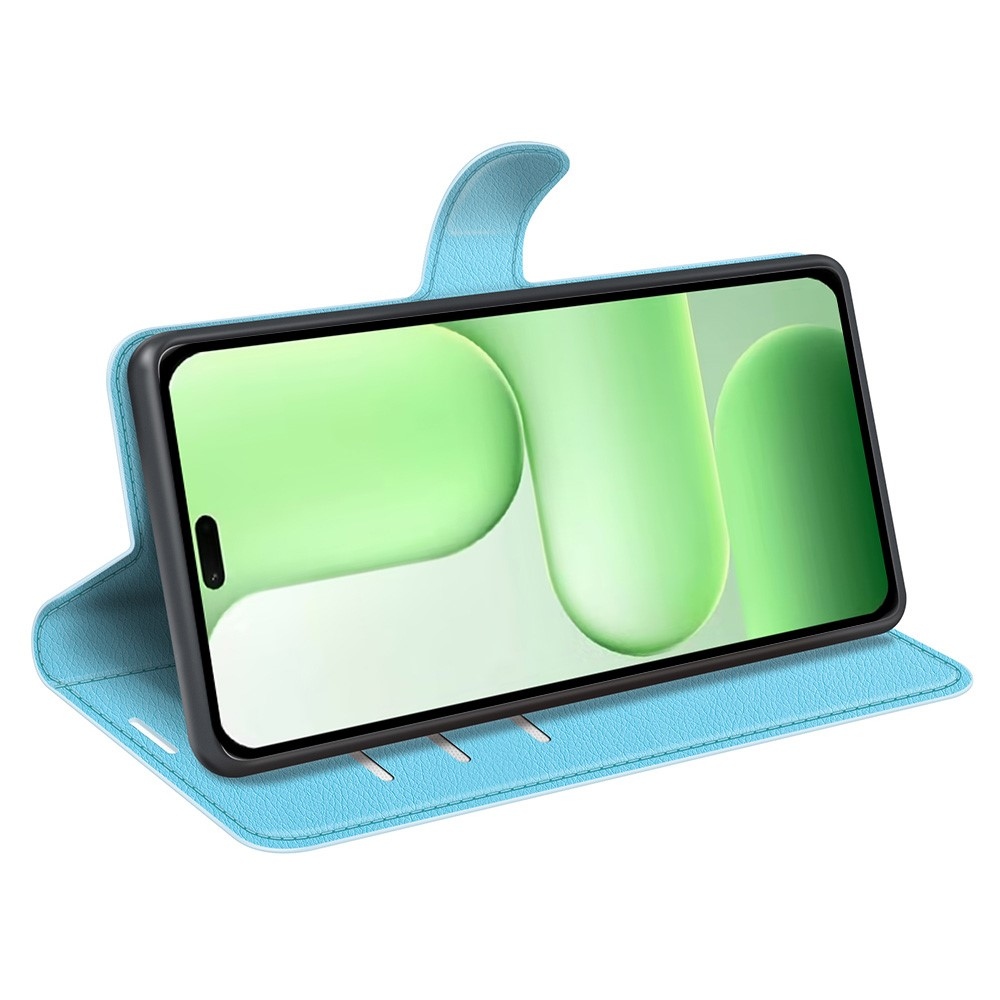 Litchi knížkové pouzdro na Honor 600 Lite 5G - modré