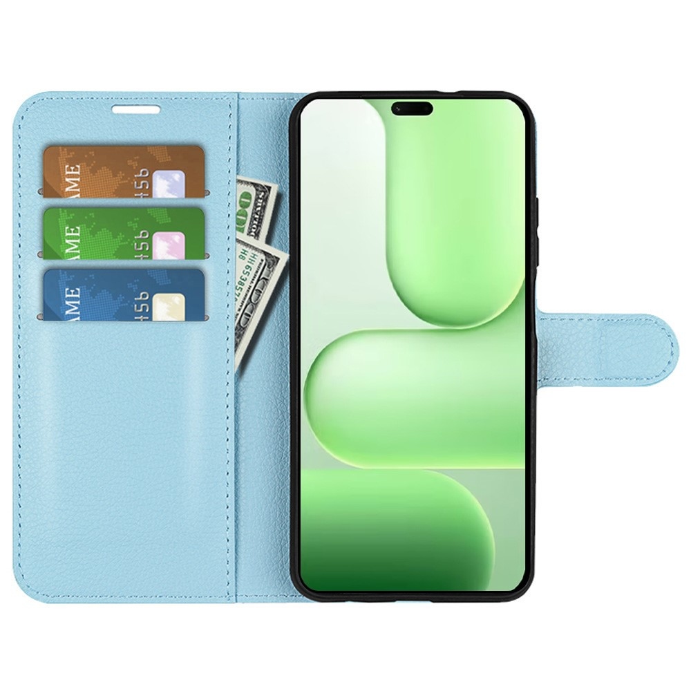Litchi knížkové pouzdro na Honor 600 Lite 5G - modré