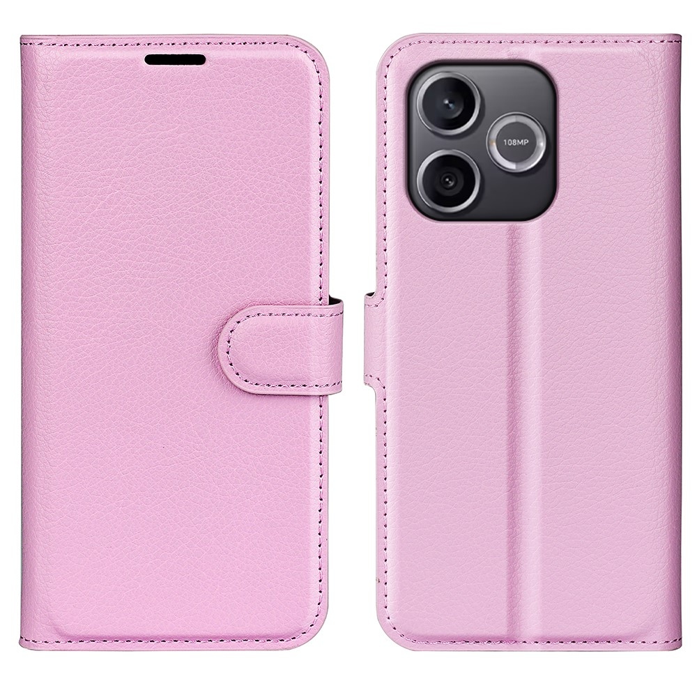 Litchi knížkové pouzdro na Honor 600 Lite 5G - růžové