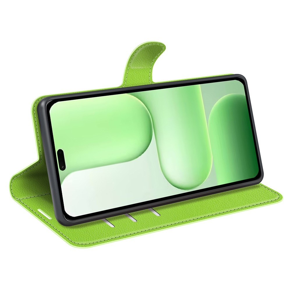 Litchi knížkové pouzdro na Honor 600 Lite 5G - zelené