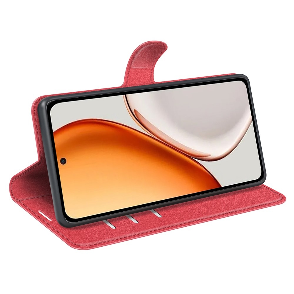 Litchi knížkové pouzdro na Honor Magic 8 Lite 5G - červené