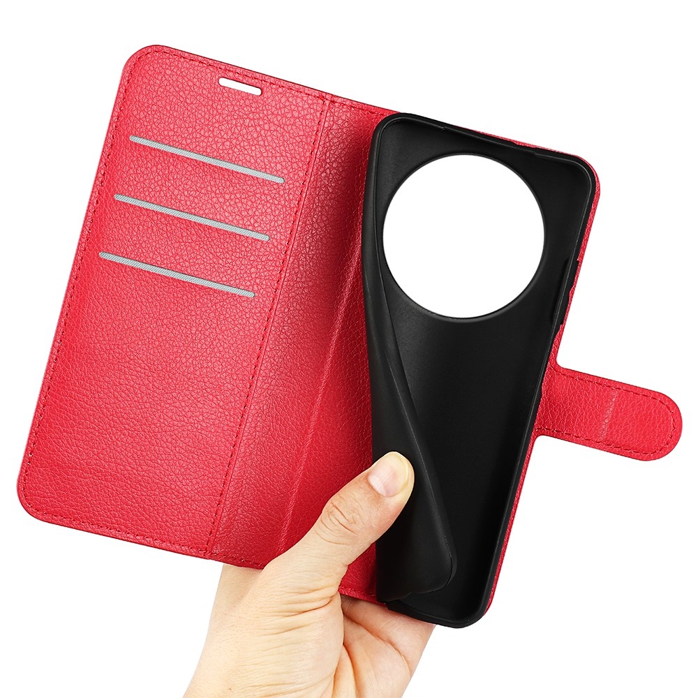 Litchi knížkové pouzdro na Honor Magic 8 Lite 5G - červené