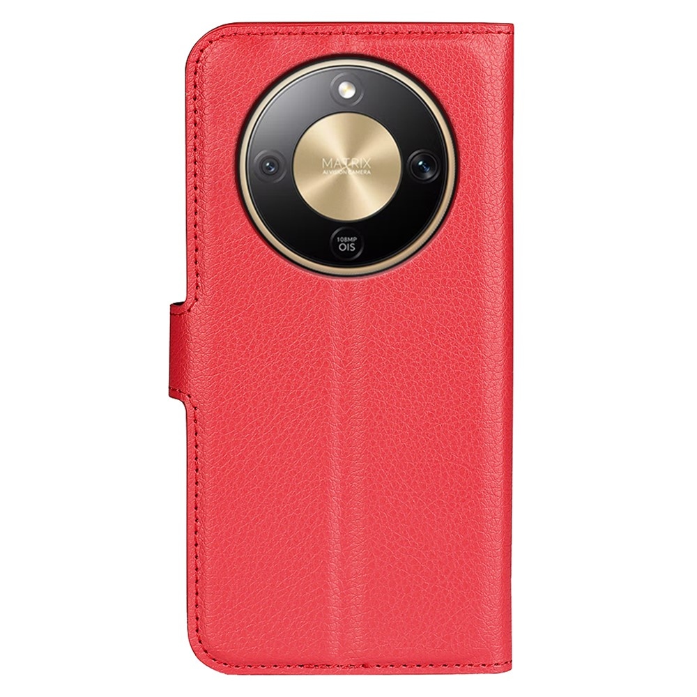 Litchi knížkové pouzdro na Honor Magic 8 Lite 5G - červené