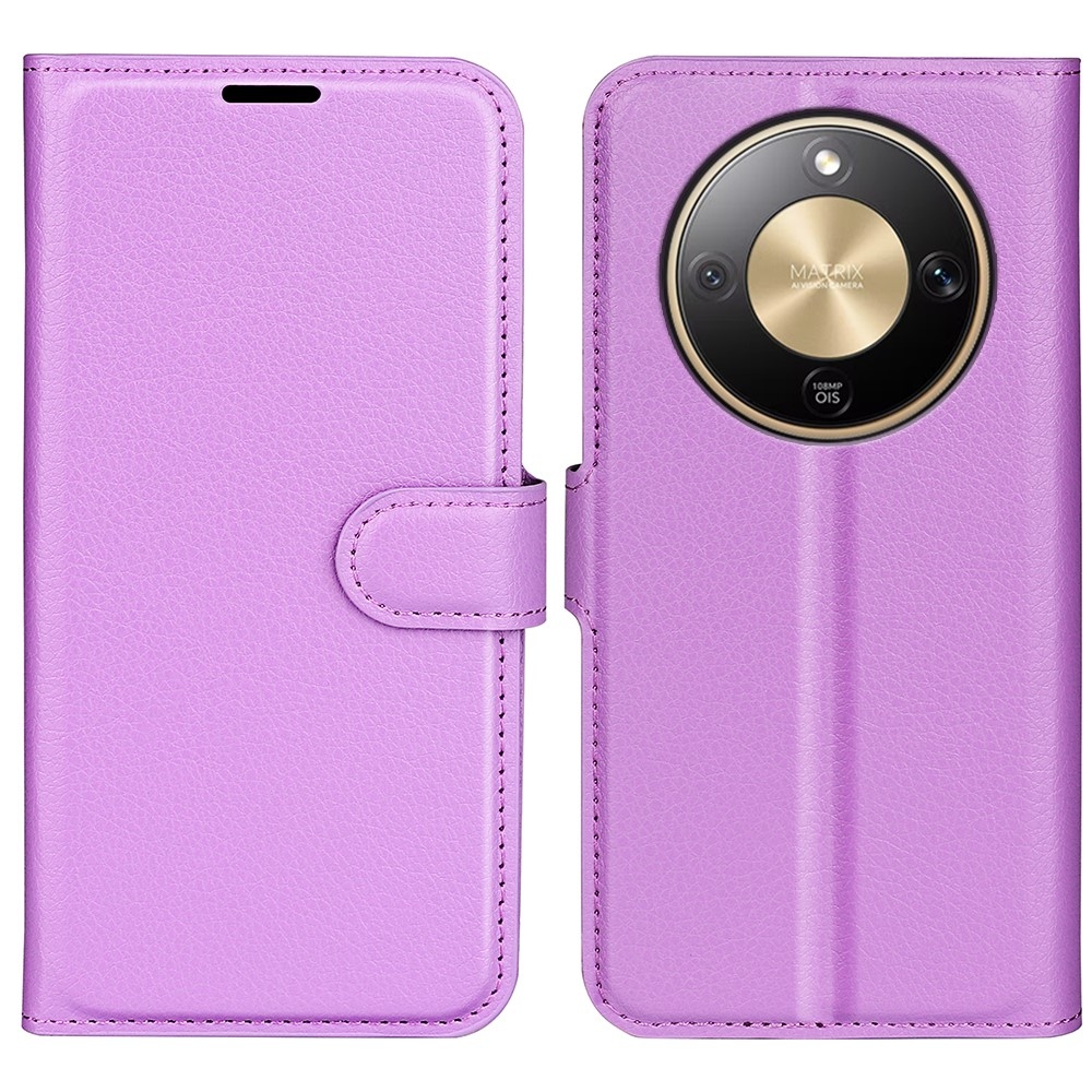 Litchi knížkové pouzdro na Honor Magic 8 Lite 5G - fialové