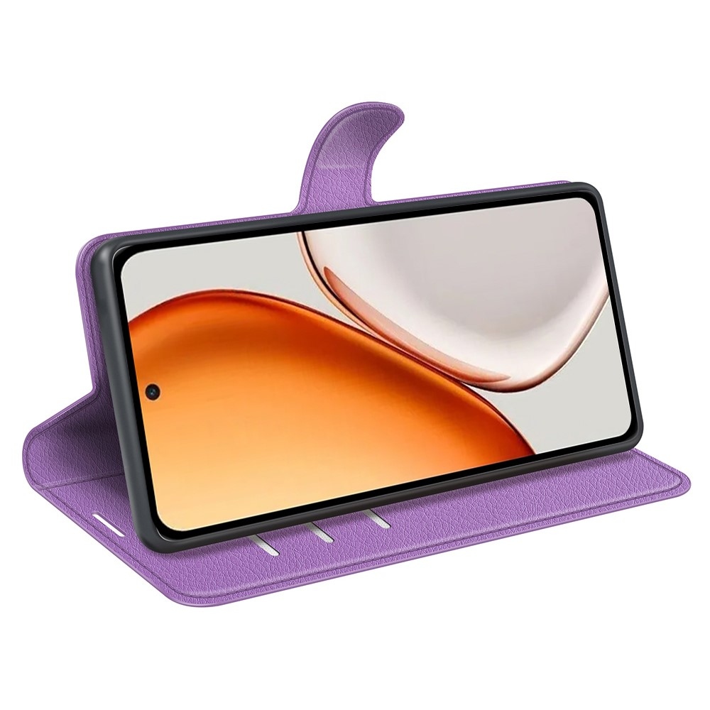 Litchi knížkové pouzdro na Honor Magic 8 Lite 5G - fialové