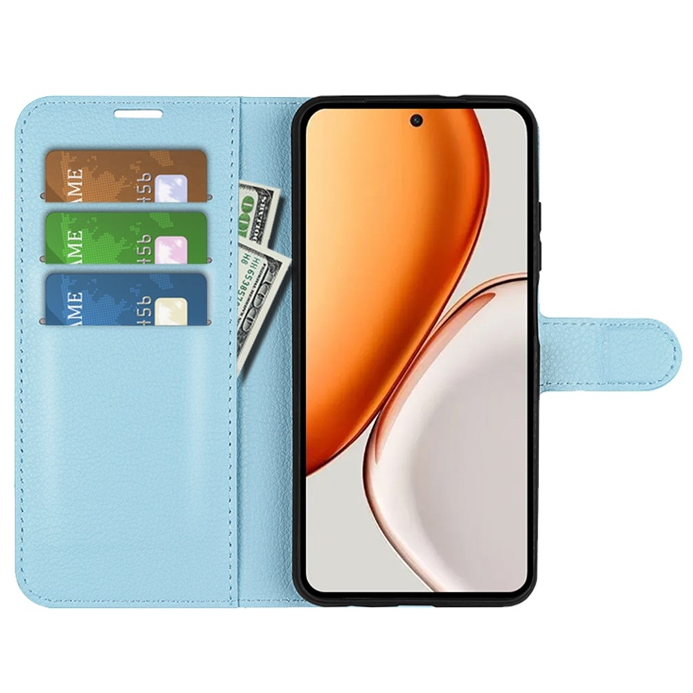 Litchi knížkové pouzdro na Honor Magic 8 Lite 5G - modré