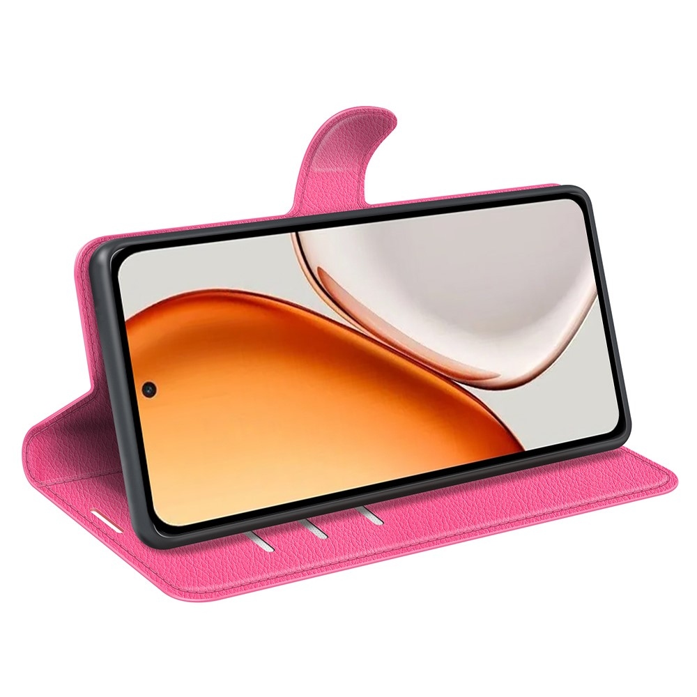 Litchi knížkové pouzdro na Honor Magic 8 Lite 5G - rose