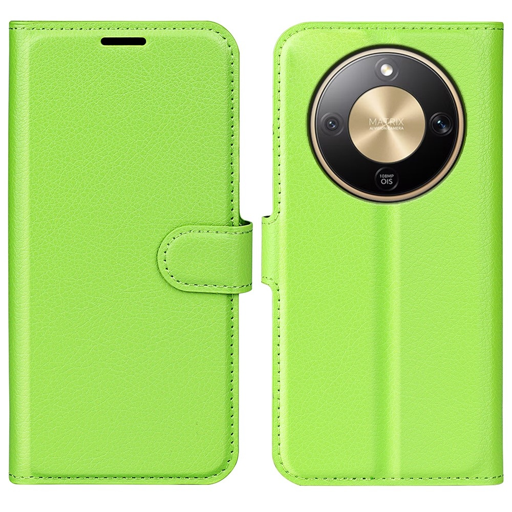 Litchi knížkové pouzdro na Honor Magic 8 Lite 5G - zelené