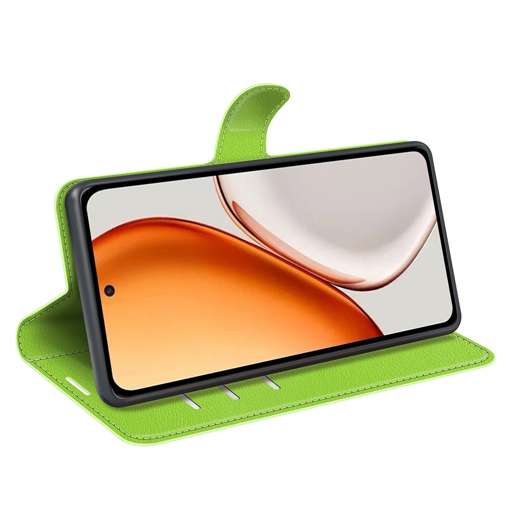 Litchi knížkové pouzdro na Honor Magic 8 Lite 5G - zelené