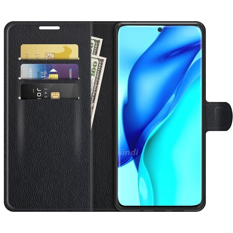 Litchi knížkové pouzdro na Huawei P50 Pro - černé