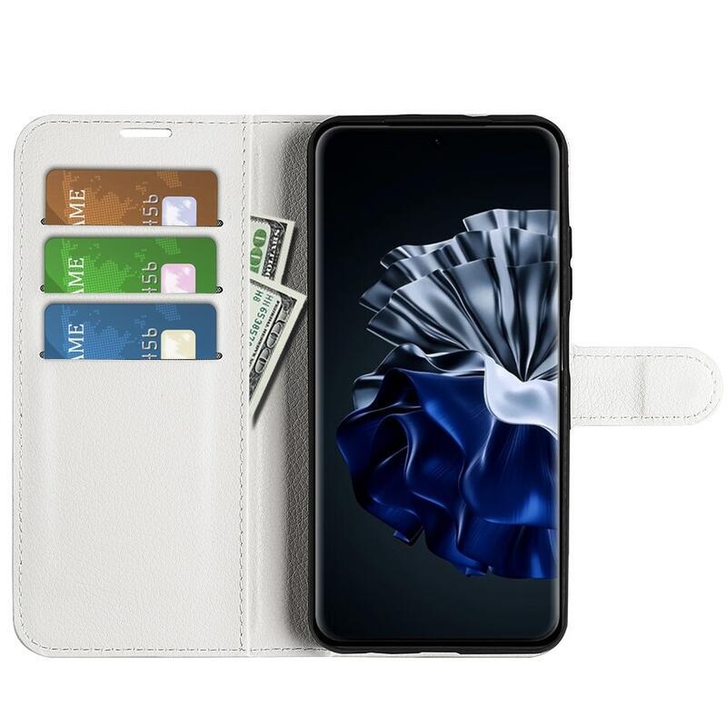 Litchi knížkové pouzdro na Huawei P60 Pro - bílé