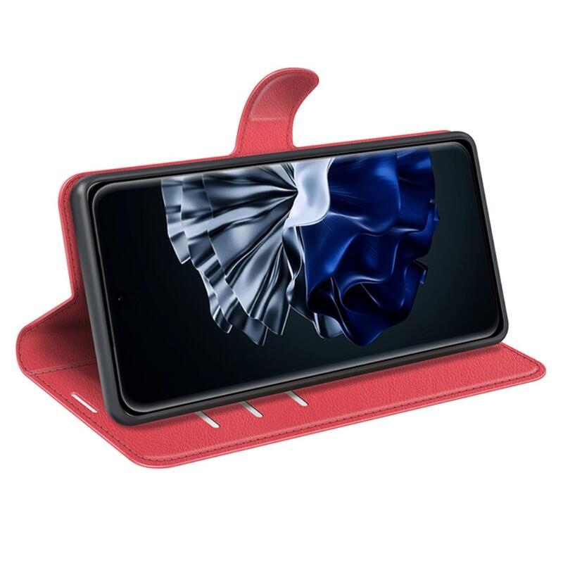 Litchi knížkové pouzdro na Huawei P60 Pro - červené