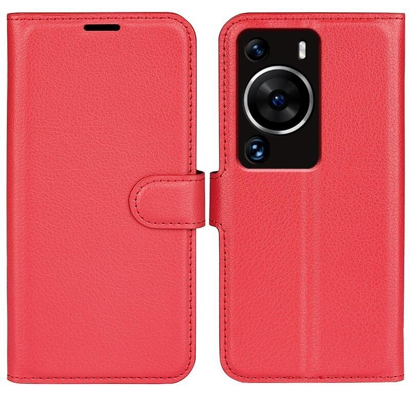 Litchi knížkové pouzdro na Huawei P60 Pro - červené