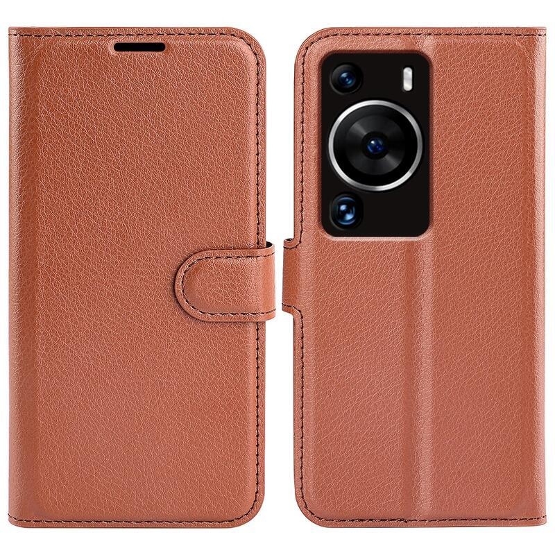 Litchi knížkové pouzdro na Huawei P60 Pro - hnědé