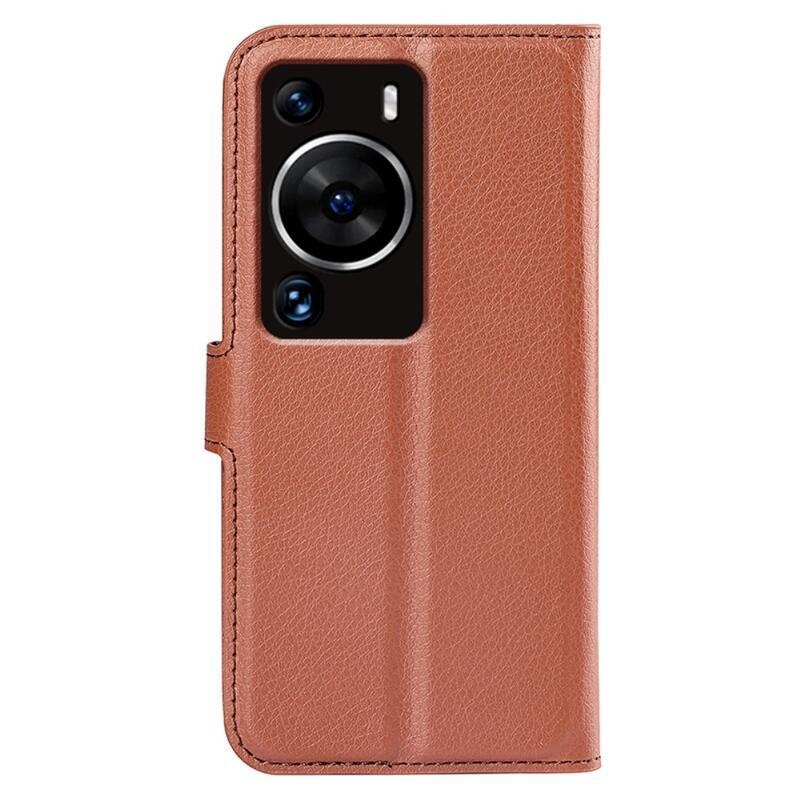 Litchi knížkové pouzdro na Huawei P60 Pro - hnědé