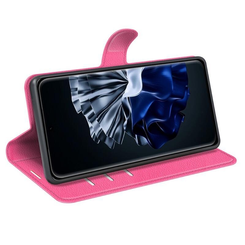 Litchi knížkové pouzdro na Huawei P60 Pro - rose