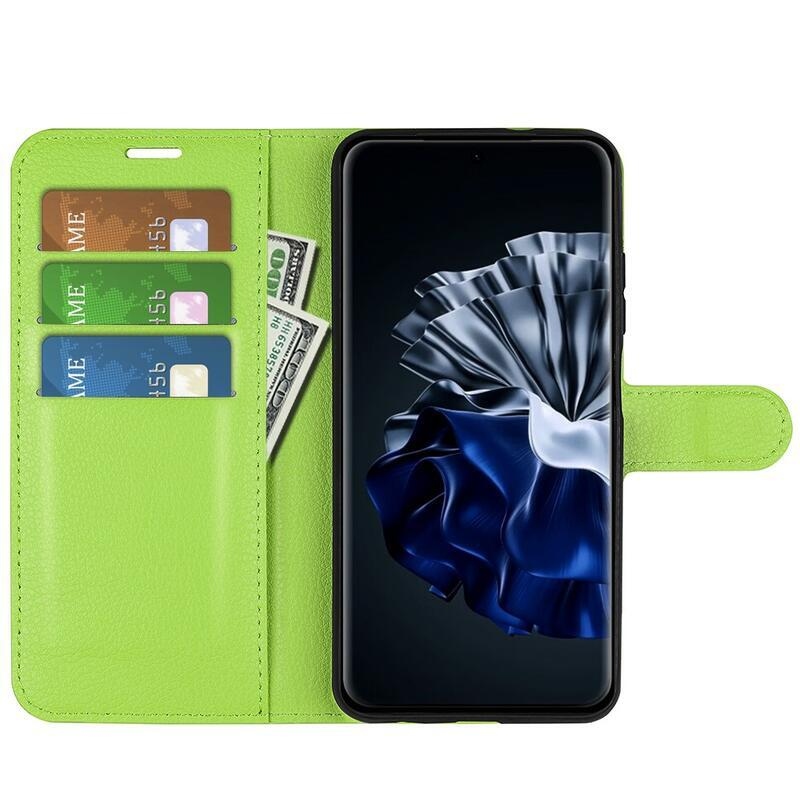 Litchi knížkové pouzdro na Huawei P60 Pro - zelené