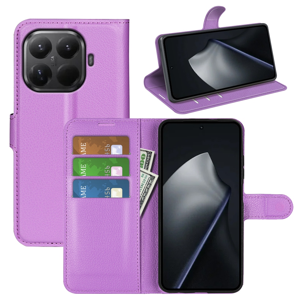 Litchi knížkové pouzdro na mobil Xiaomi 17T - fialové