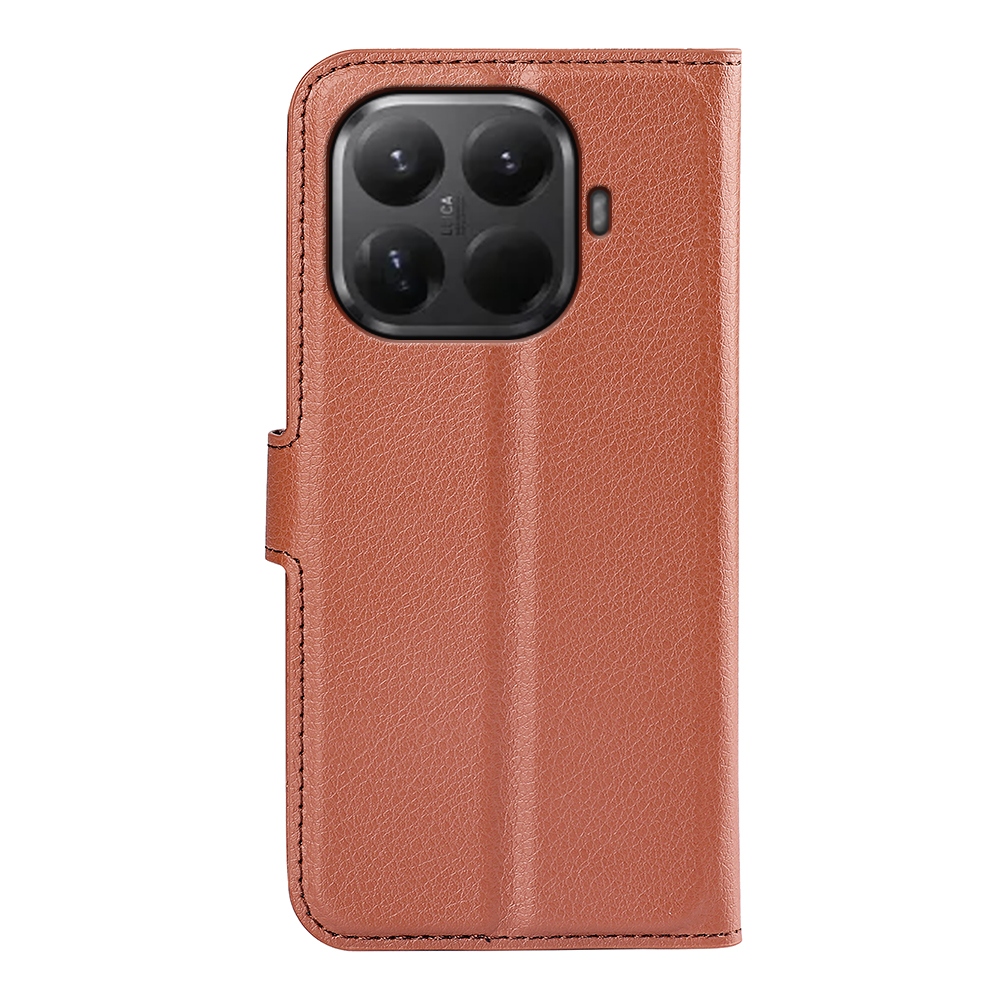 Litchi knížkové pouzdro na mobil Xiaomi 17T - hnědé