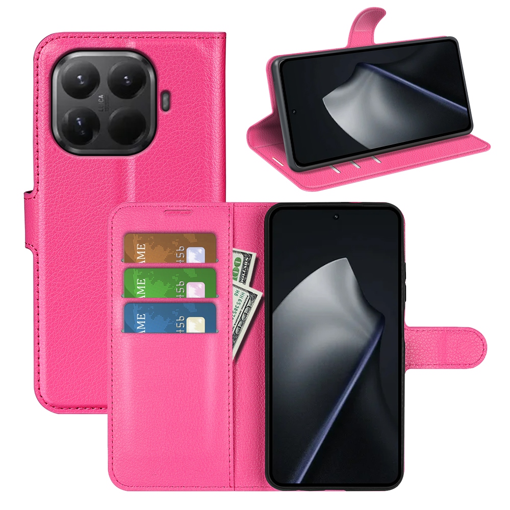 Litchi knížkové pouzdro na mobil Xiaomi 17T - rose