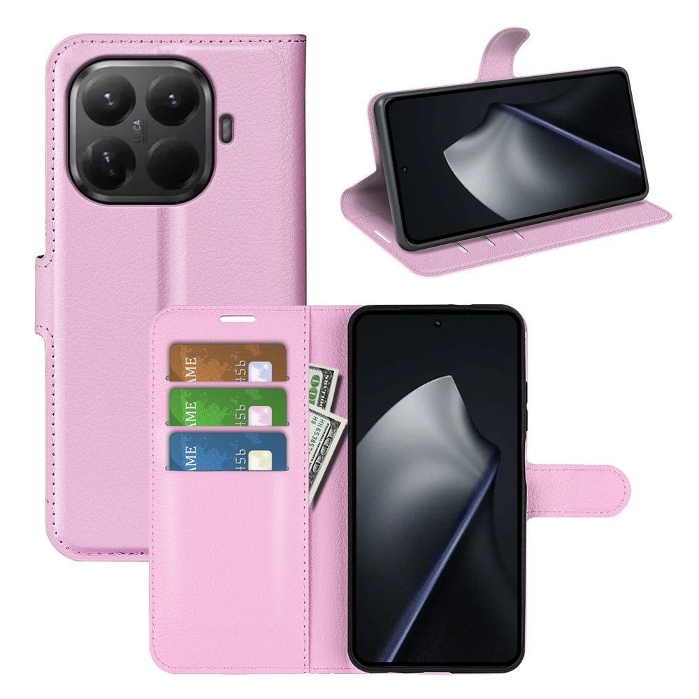 Litchi knížkové pouzdro na mobil Xiaomi 17T - růžové