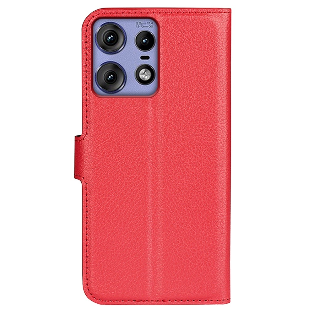 Litchi knížkové pouzdro na Motorola Edge 50 Pro 5G - červené