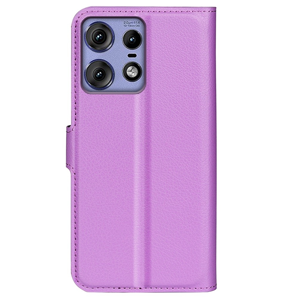 Litchi knížkové pouzdro na Motorola Edge 50 Pro 5G - fialové