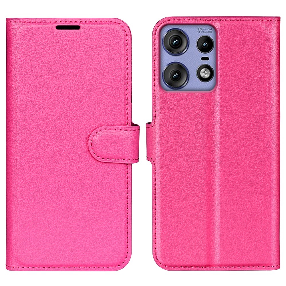 Litchi knížkové pouzdro na Motorola Edge 50 Pro 5G - rose