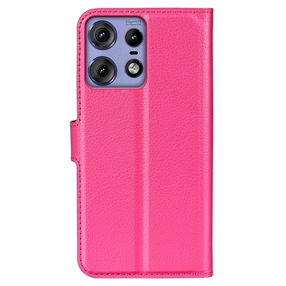 Litchi knížkové pouzdro na Motorola Edge 50 Pro 5G - rose