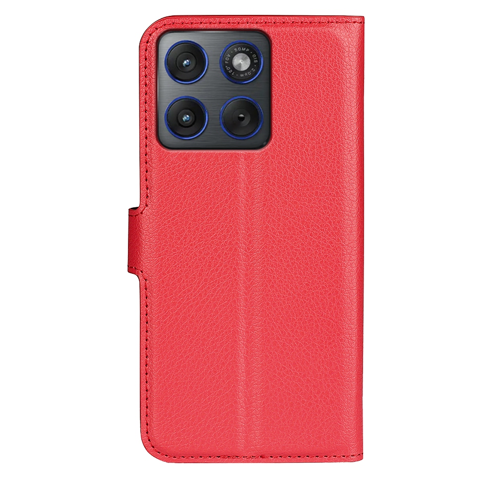 Litchi knížkové pouzdro na Motorola Edge 70 5G - červené