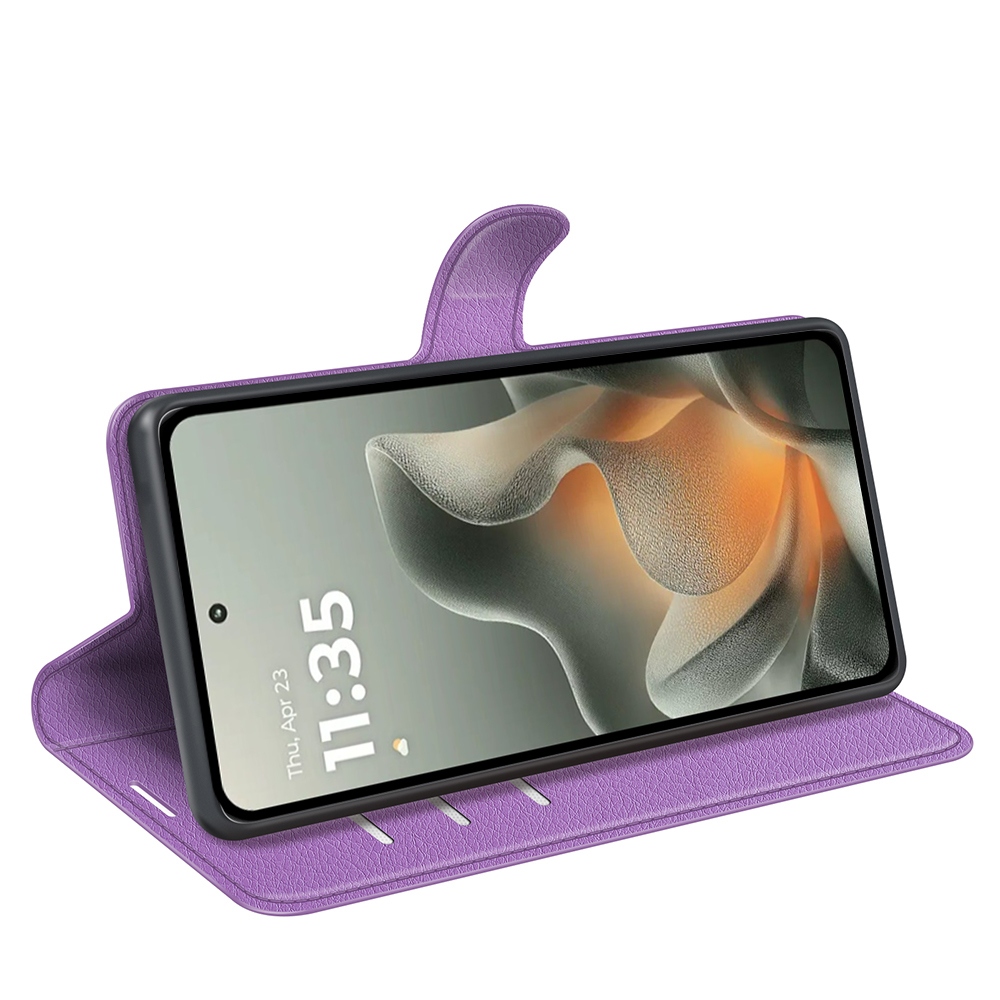 Litchi knížkové pouzdro na Motorola Edge 70 5G - fialové