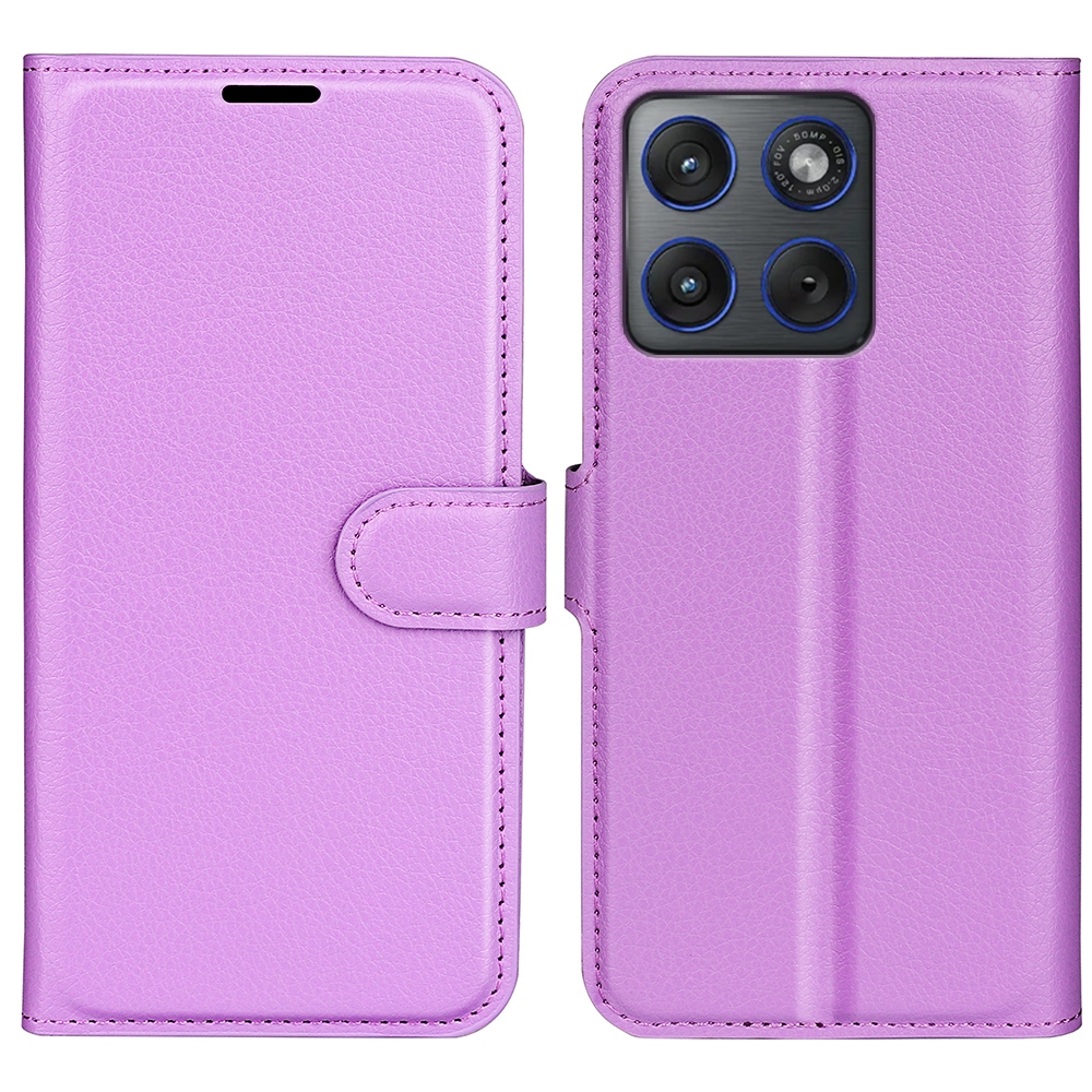 Litchi knížkové pouzdro na Motorola Edge 70 5G - fialové