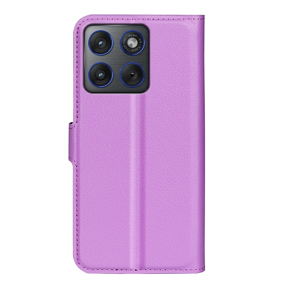 Litchi knížkové pouzdro na Motorola Edge 70 5G - fialové