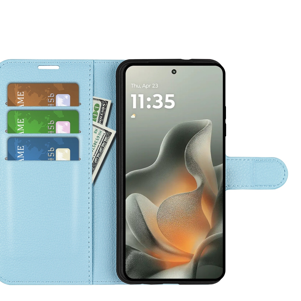 Litchi knížkové pouzdro na Motorola Edge 70 5G - modré