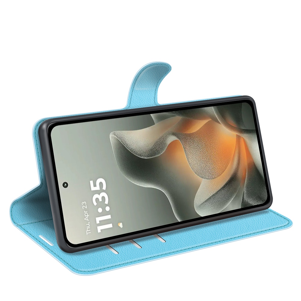 Litchi knížkové pouzdro na Motorola Edge 70 5G - modré