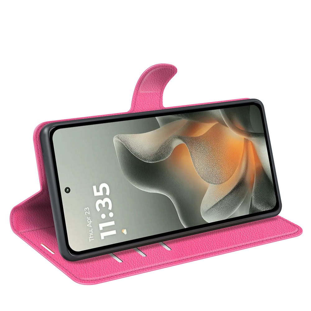 Litchi knížkové pouzdro na Motorola Edge 70 5G - rose