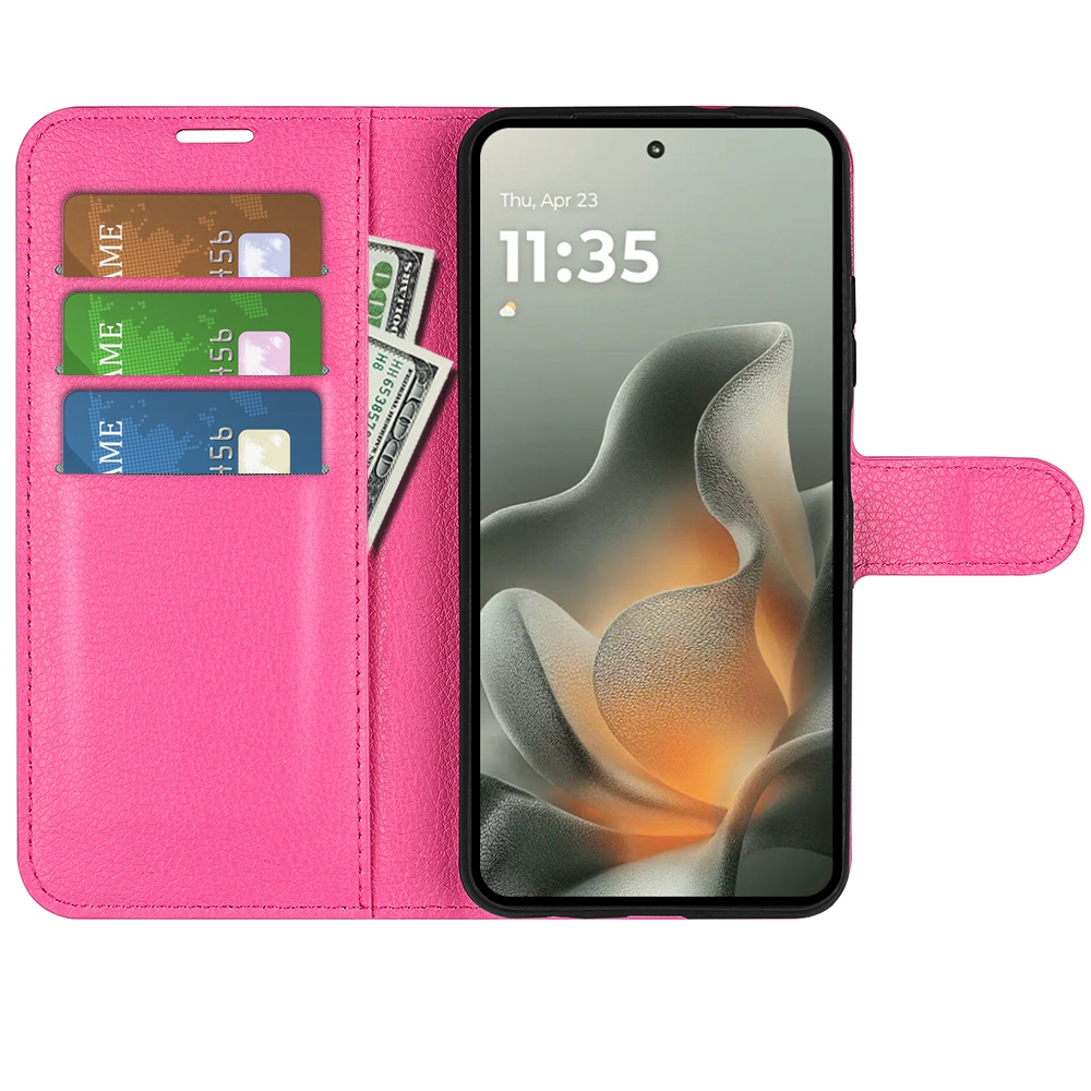 Litchi knížkové pouzdro na Motorola Edge 70 5G - rose