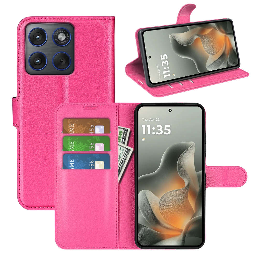 Litchi knížkové pouzdro na Motorola Edge 70 5G - rose