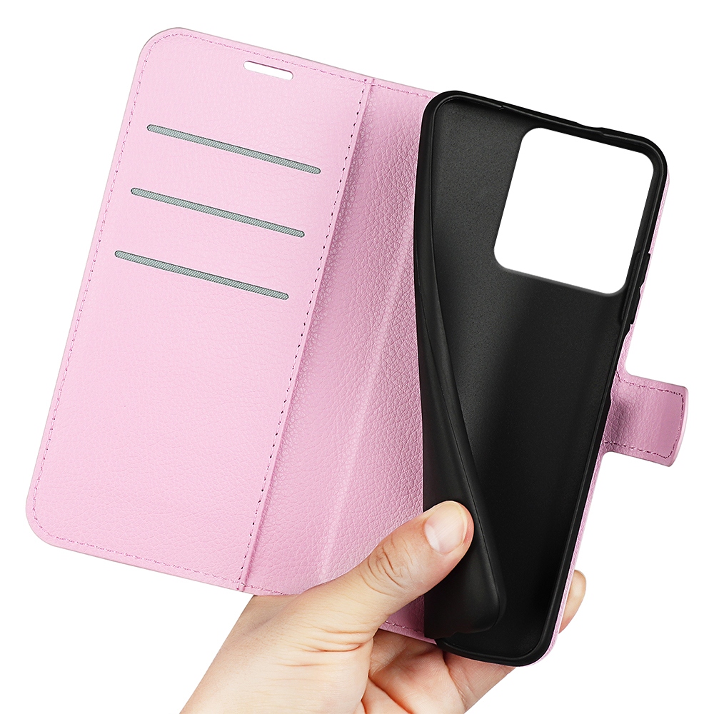 Litchi knížkové pouzdro na Motorola Edge 70 5G - růžové