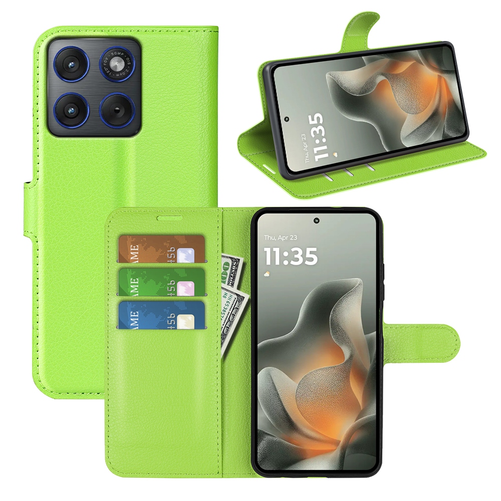 Litchi knížkové pouzdro na Motorola Edge 70 5G - zelené