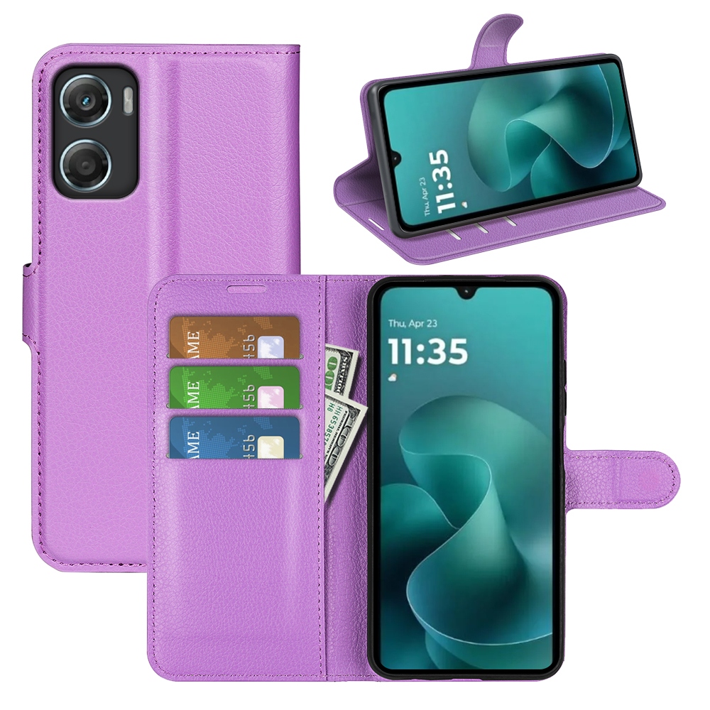 Litchi knížkové pouzdro na Motorola Moto G06 - fialové