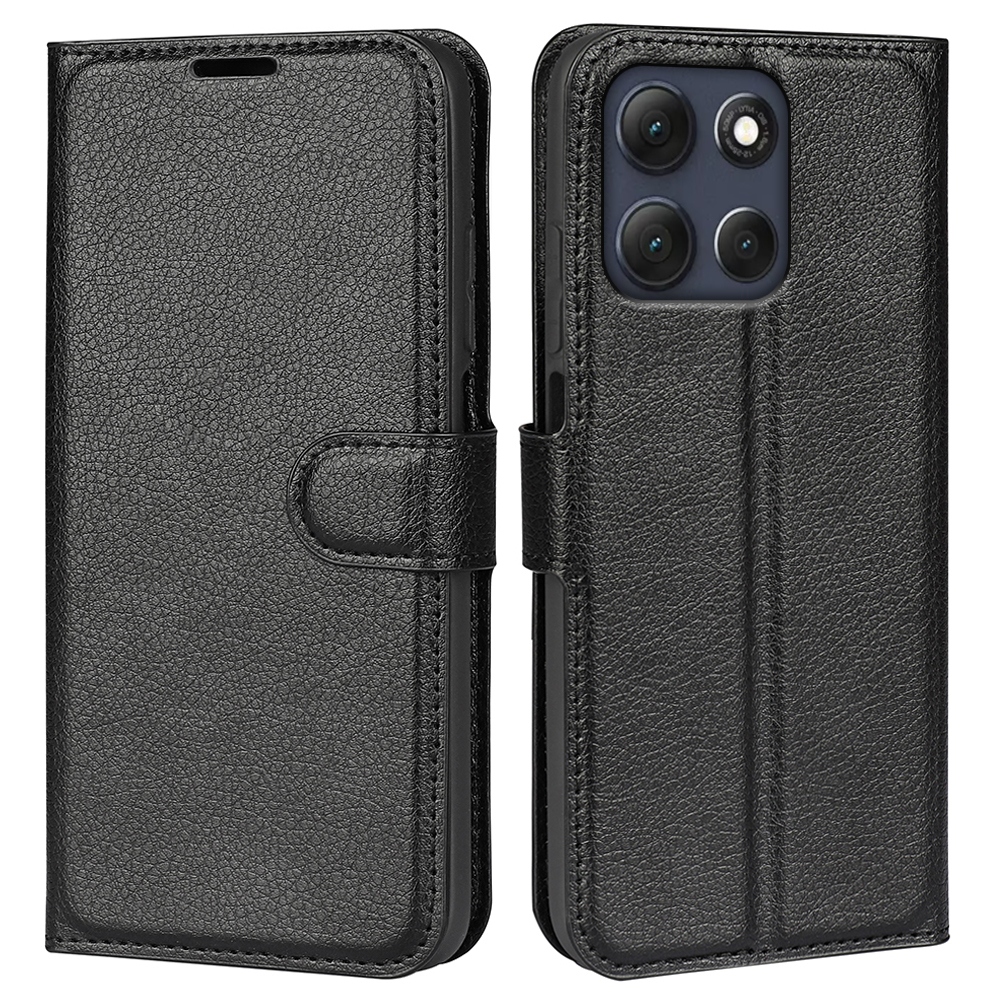 Litchi knížkové pouzdro na Motorola Moto G86 5G - černé