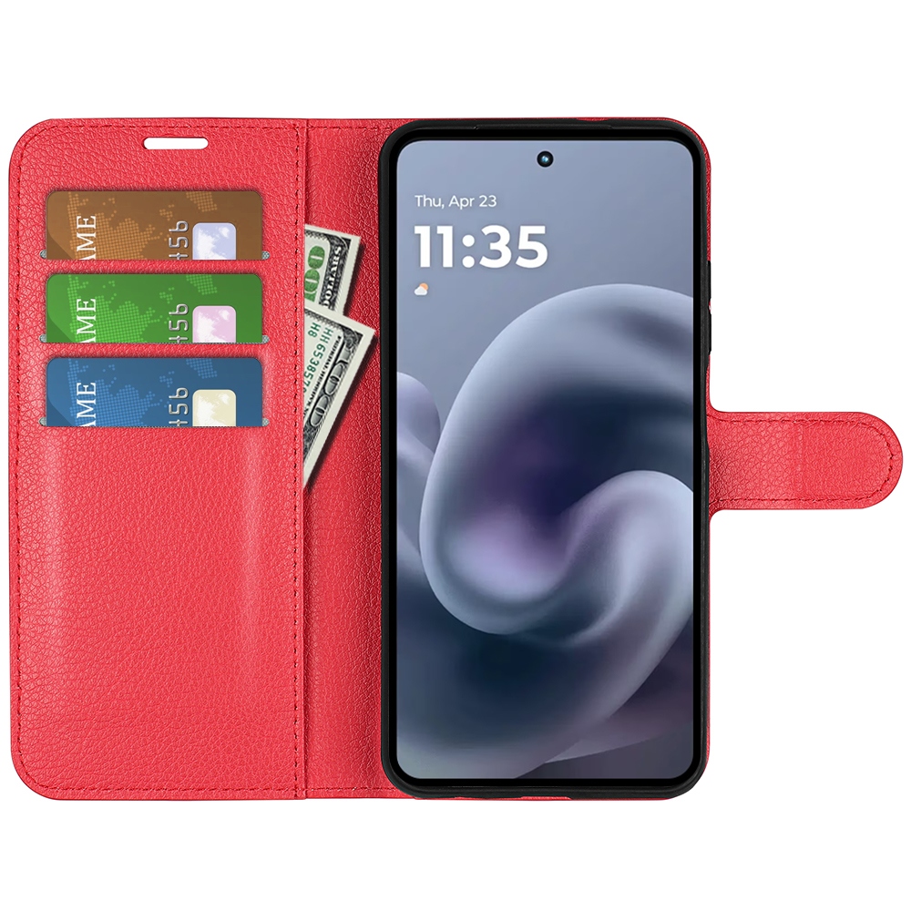 Litchi knížkové pouzdro na Motorola Moto G86 5G - červené