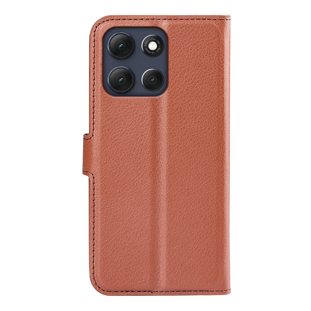 Litchi knížkové pouzdro na Motorola Moto G86 5G - hnědé